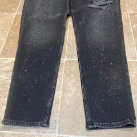 HUDSON | Zack Skinny Stretch Jeans Black Paint Splatter Distressed Denim Sz 42 - Picture 6 of 14